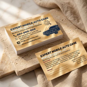 Auto Repair & Car AC Specialist Metal Aluminum  Bu Business Card