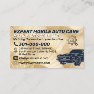 Auto Repair & Car AC Specialist Metal Aluminum  Bu Business Card