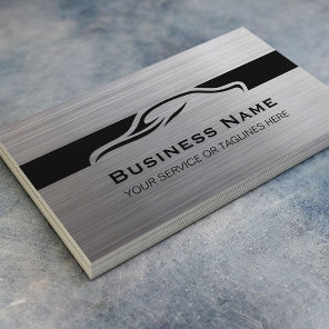 Auto Repair Car Detailing Automotive Modern Metal Business Card