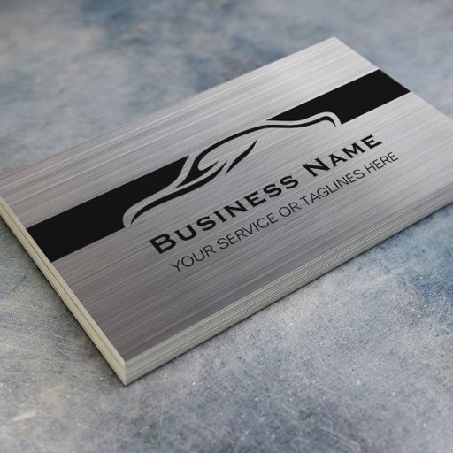 Customizable Auto Repair Car Detailing Automotive Modern Metal Business Card