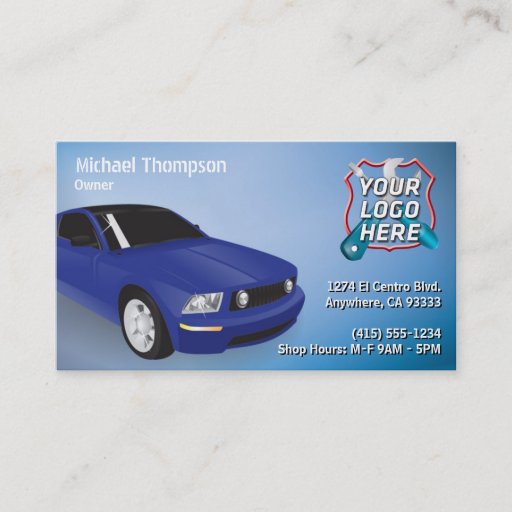 Customizable Auto Repair, Car Mechanic Business Card