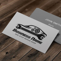 Auto Repair Car & Wrench Automotive Mechanic Business Card