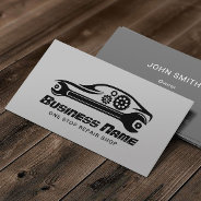 Auto Repair Car & Wrench Automotive Mechanic Business Card at Zazzle
