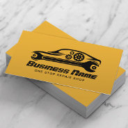 Auto Repair Car & Wrench Automotive Mechanic Gold Business Card at Zazzle