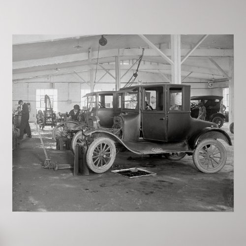 Auto Repair Garage 1926 Vintage Photo Poster