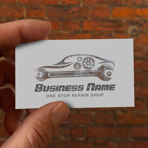 Auto Repair Grunge Car Automotive Mechanic Business Card