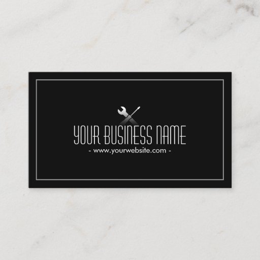 Customizable Simple Plain Dark Repair/Handyman Business Card
