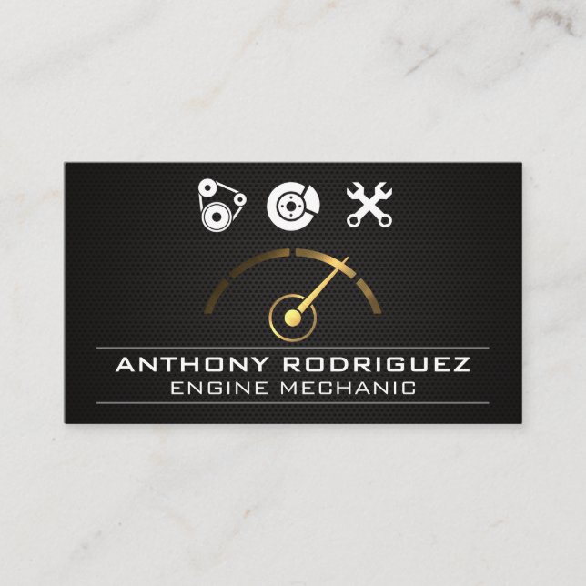 Auto Repair Logos | Carbon Fiber Business Card (Front)