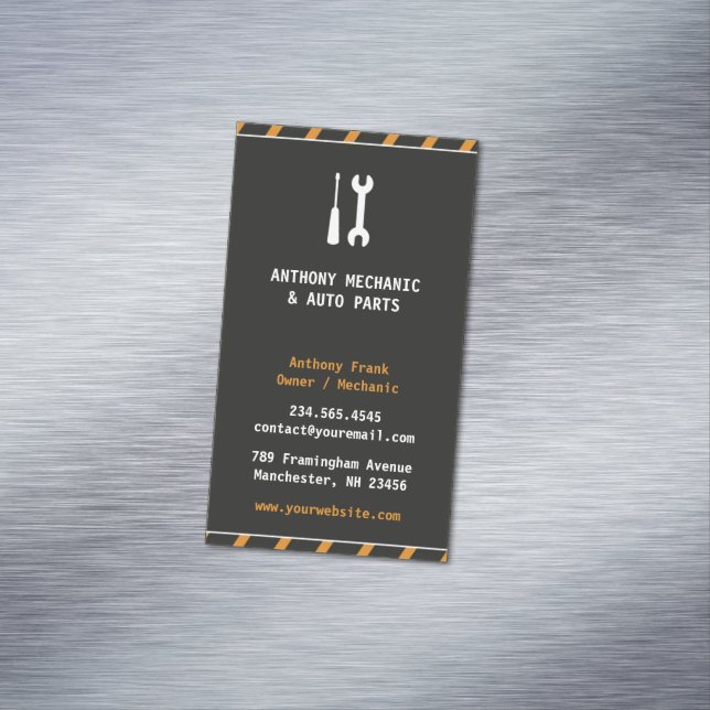 Auto Repair Mechanic Business Card Magnet (In Situ)