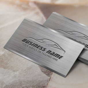Auto Repair Professional Car Metallic Automotive Business Card