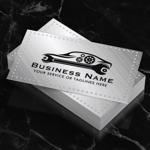 Customizable Auto Repair Professional Metal Car Automotive Business Card