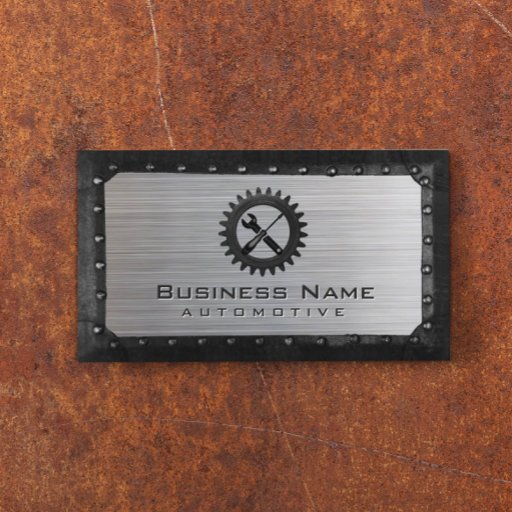 Customizable Auto Repair Professional Metal Framed Automotive Business Card