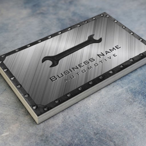 Customizable Auto Repair Professional Metal &amp; Steel Automotive Business Card