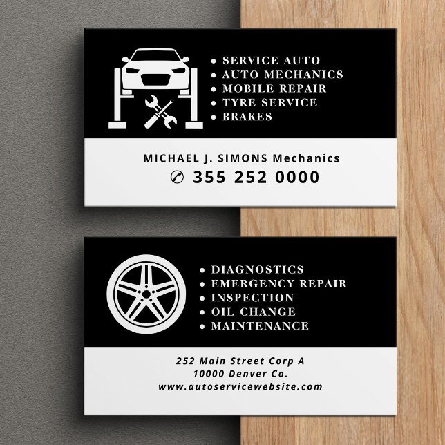 Auto repair professional mobile mechanic service business card (Creator Uploaded)