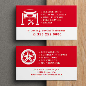 Auto repair professional mobile mechanic service business card