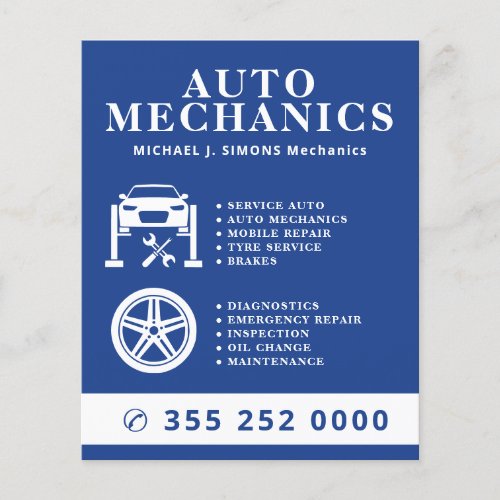 Auto repair professional mobile mechanic service flyer
