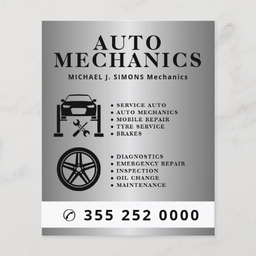 Auto repair professional mobile mechanic service flyer