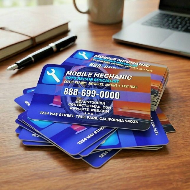 Auto Repair Services (Car Repair) Mobile Mechanic Business Card (Automobile Car Mechanic | Best Car Repair Business Card)