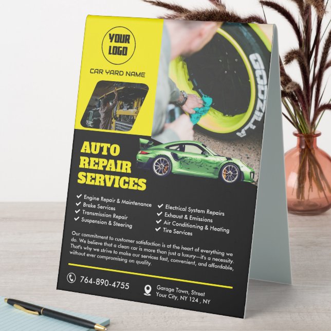 Auto Repair Services Table Tent (In SItu (Table))