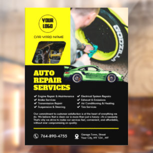 Auto Repair Services Window Cling