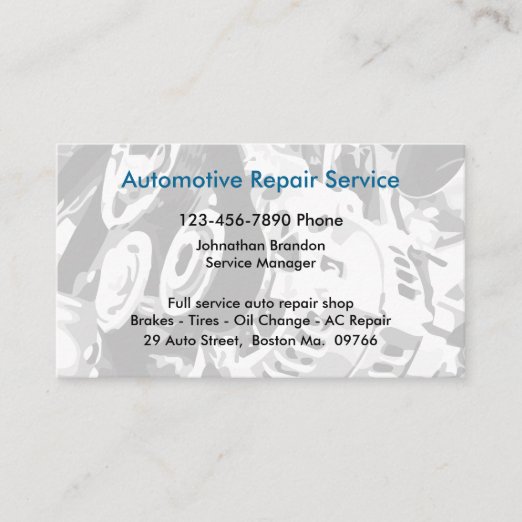 Small Engine Repair Shop Business Cards Business Card Printing Zazzle