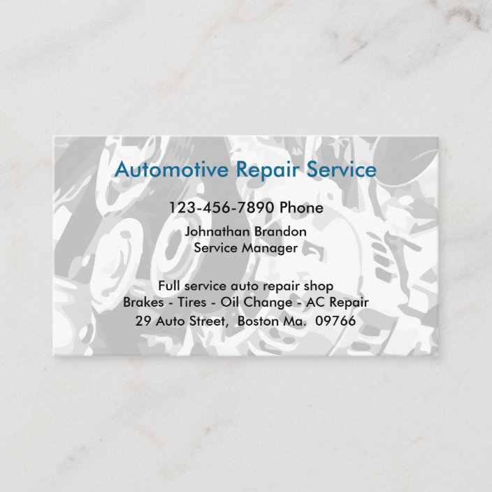 Auto Repair Shop Business Card