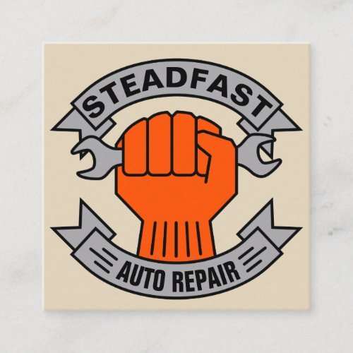 Auto Repair Shop Car Service Mechanic Square Business Card