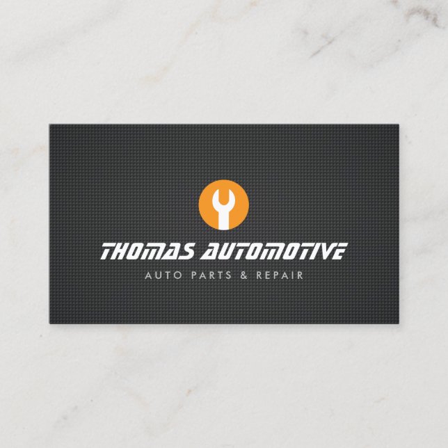 Auto Repair Wrench Logo Business Card (Front)