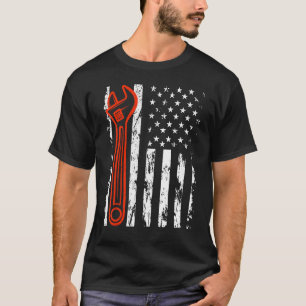 Auto Repairman Car Mechanic American Usa Flag T-Shirt