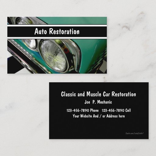 Customizable Auto Restoration Business Cards