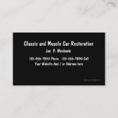 Auto Restoration Business Cards (Back)