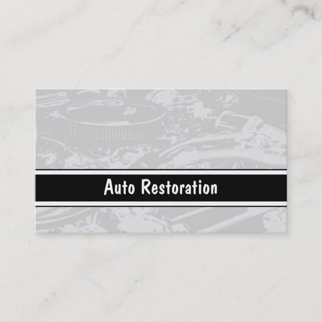 Auto Restoration Business Cards (Front)