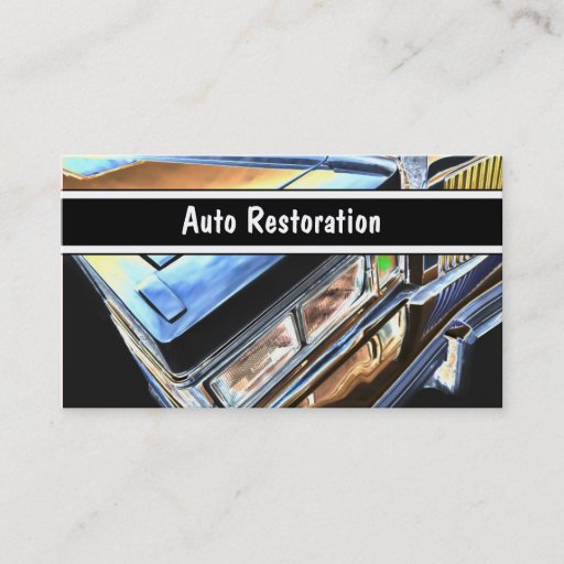 Customizable Auto Restoration Business Cards