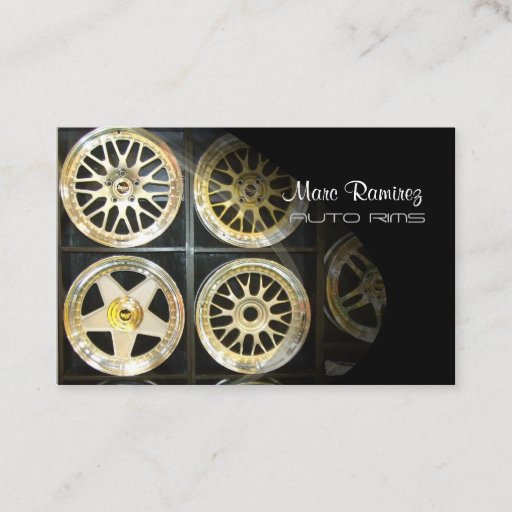 Customizable Auto Rims, photo business cards