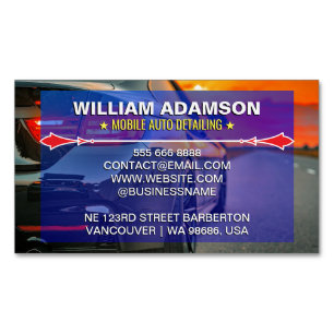 Auto Sales, Auto Repair, Mobile Car Detailing Business Card Magnet