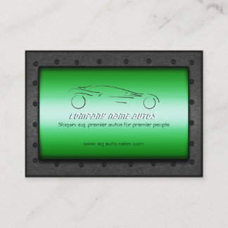 Auto Sales, Brushed Green Chrome - Sportscar Business Card