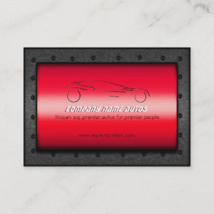Auto Sales, Brushed Red Chrome - Sportscar Business Card