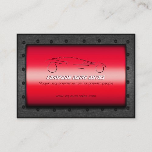 Auto Sales Brushed Red Chrome _ Sportscar Business Card