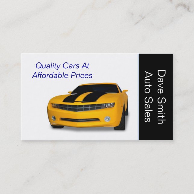 Auto Sales Dealership Business Card (Front)