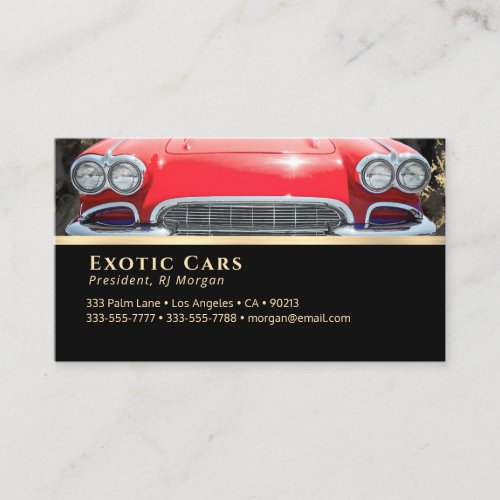 Auto Sales Exotic Cars Red Sports Car Your Photo Business Card