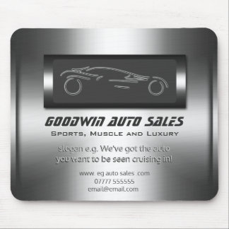 Auto Sales - faux metal, silver auto Showroom Mouse Pad