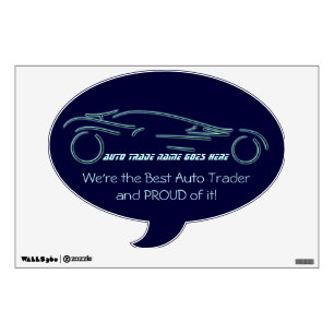 Auto Sales, luxury sportscar in glowing neon Wall Decal
