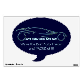 Auto Sales, luxury sportscar in glowing neon Wall Decal