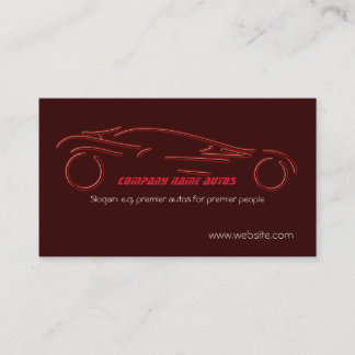 Auto Sales Sports car on luxury red Business Card