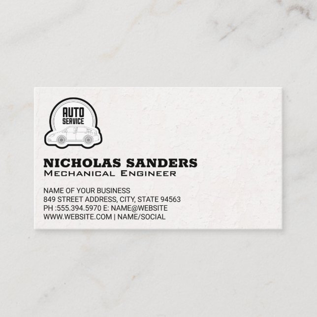 Auto Service | Car Logo Business Card (Front)
