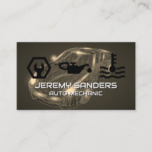 Auto Service Icons  Car 3d Mapping Business Card