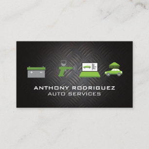Auto Service Icons   Mechanic Technician  Business Card