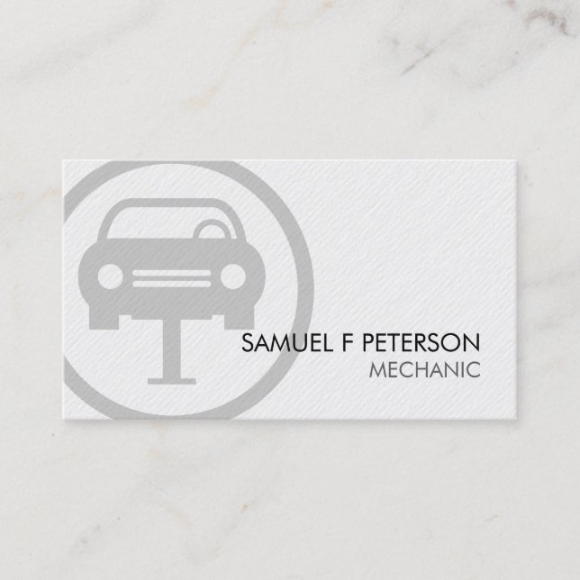Auto Service Mechanic Bold Icon Business Card (Front)