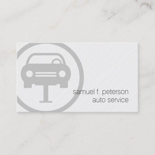 Auto Service Mechanic Bold Icon Paper Texture Business Card