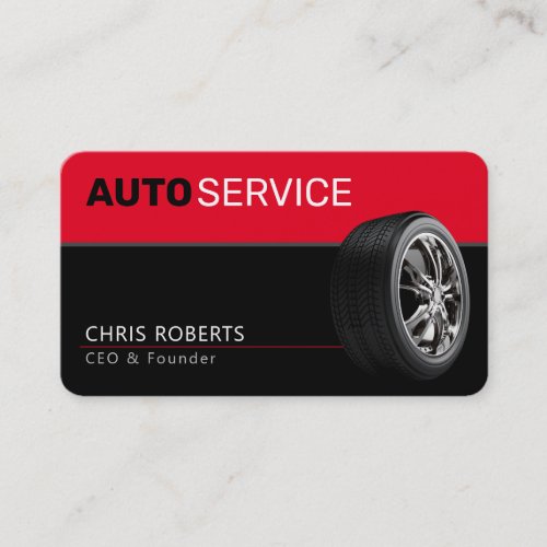 Auto Service  Modern Business Card